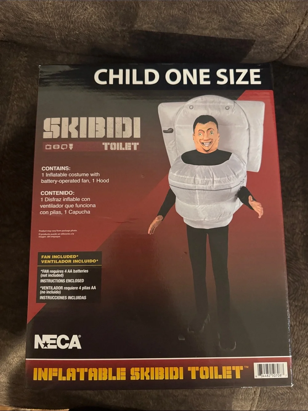 NECA Inflatable Skibidi Toilet Child Costume‎ - Gray & Black new
